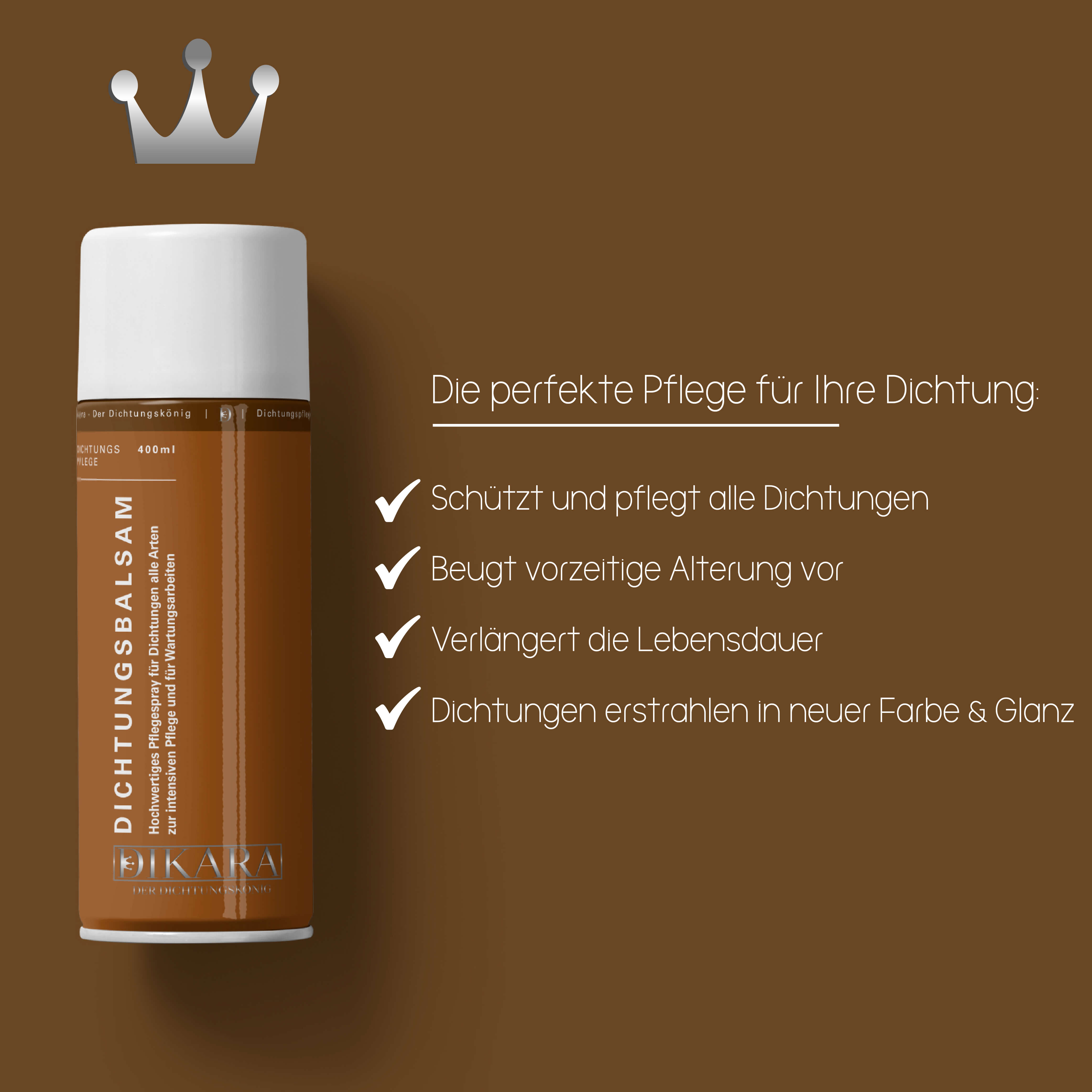 Dikaras Dichtungsbalsam - Premium Dichtungspflege öl- und fettfreies Silikonspray 400 ml