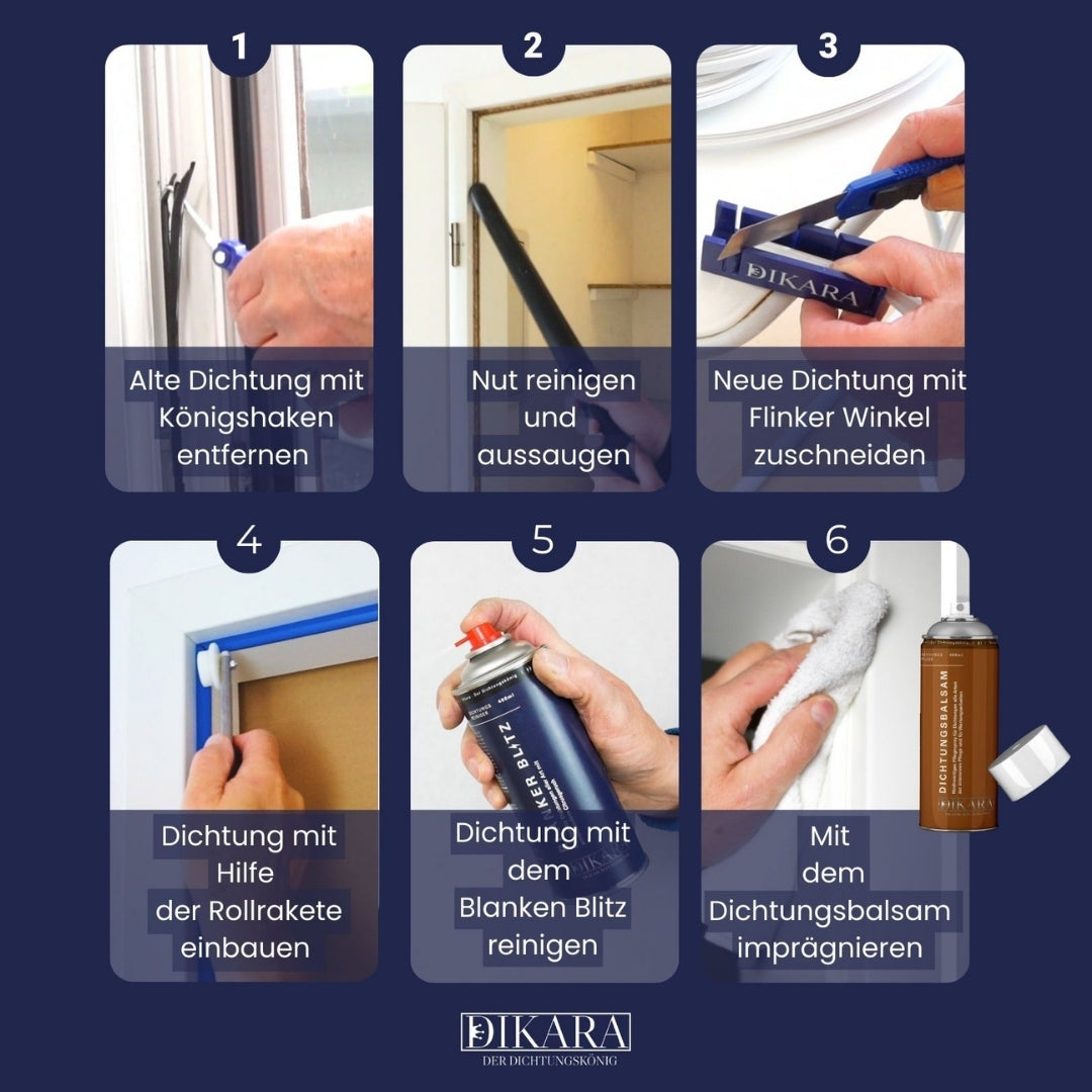 Fensterdichtung für Holzfenster 6mm Nutbreite - 12mm Falzhöhe (Di-5)