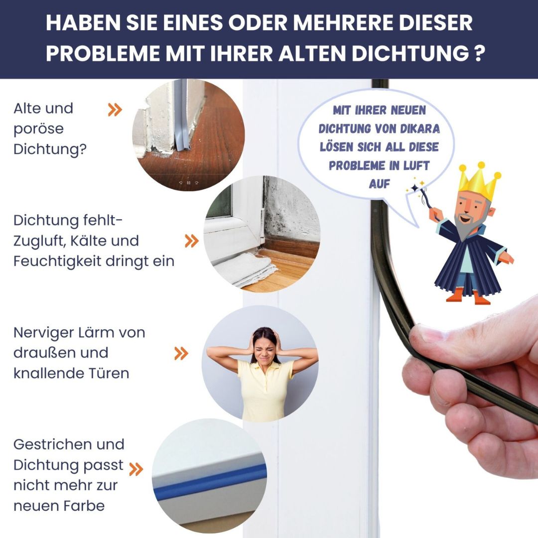 Fensterdichtung für Holzfenster 6mm Nutbreite - 12mm Falzhöhe (Di-5)