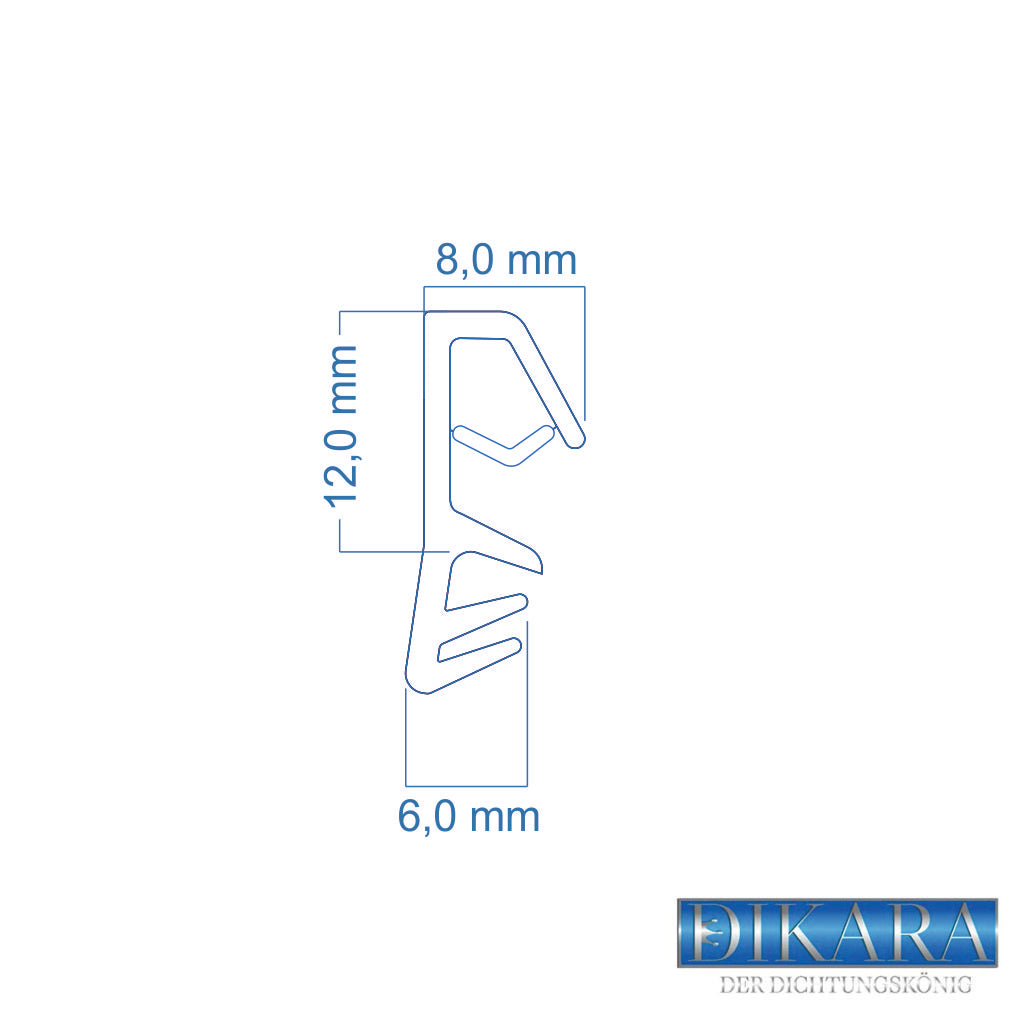 Dichtungsecke (Di-5) | 4x Ecken für Holzfenster | 6mm Nutbreite - 12mm Falzhöhe