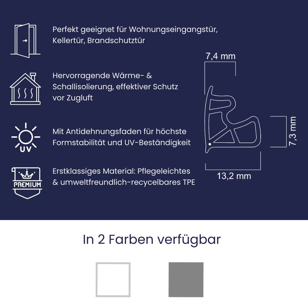 Stahlzargendichtung - Höhe 15,5mm Dichtungsbreite 13,2mm (Di-14)