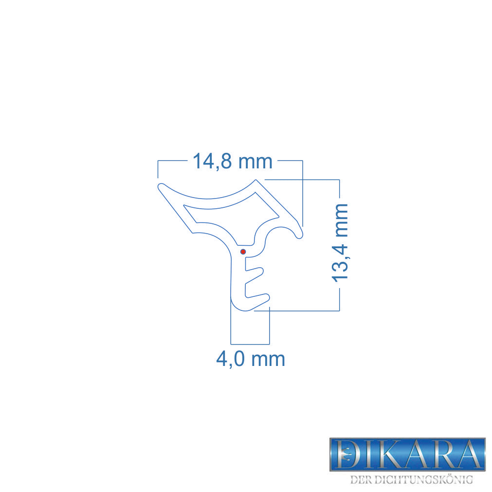 Stahlzargendichtung - Höhe 13,4mm Dichtungsbreite 14,8mm (Di-6)