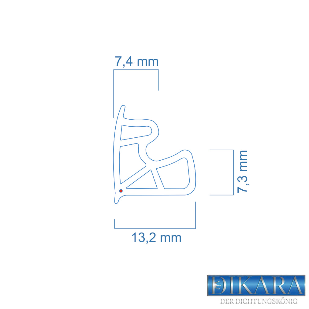 Stahlzargendichtung - Höhe 15,5mm Dichtungsbreite 13,2mm (Di-14)