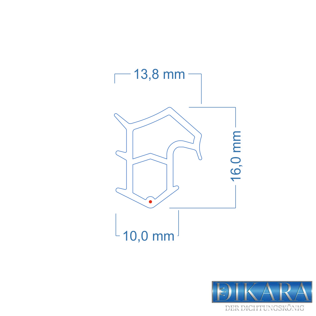 Stahlzargendichtung - Höhe 16mm Dichtungsbreite 13,8mm (Di-15)