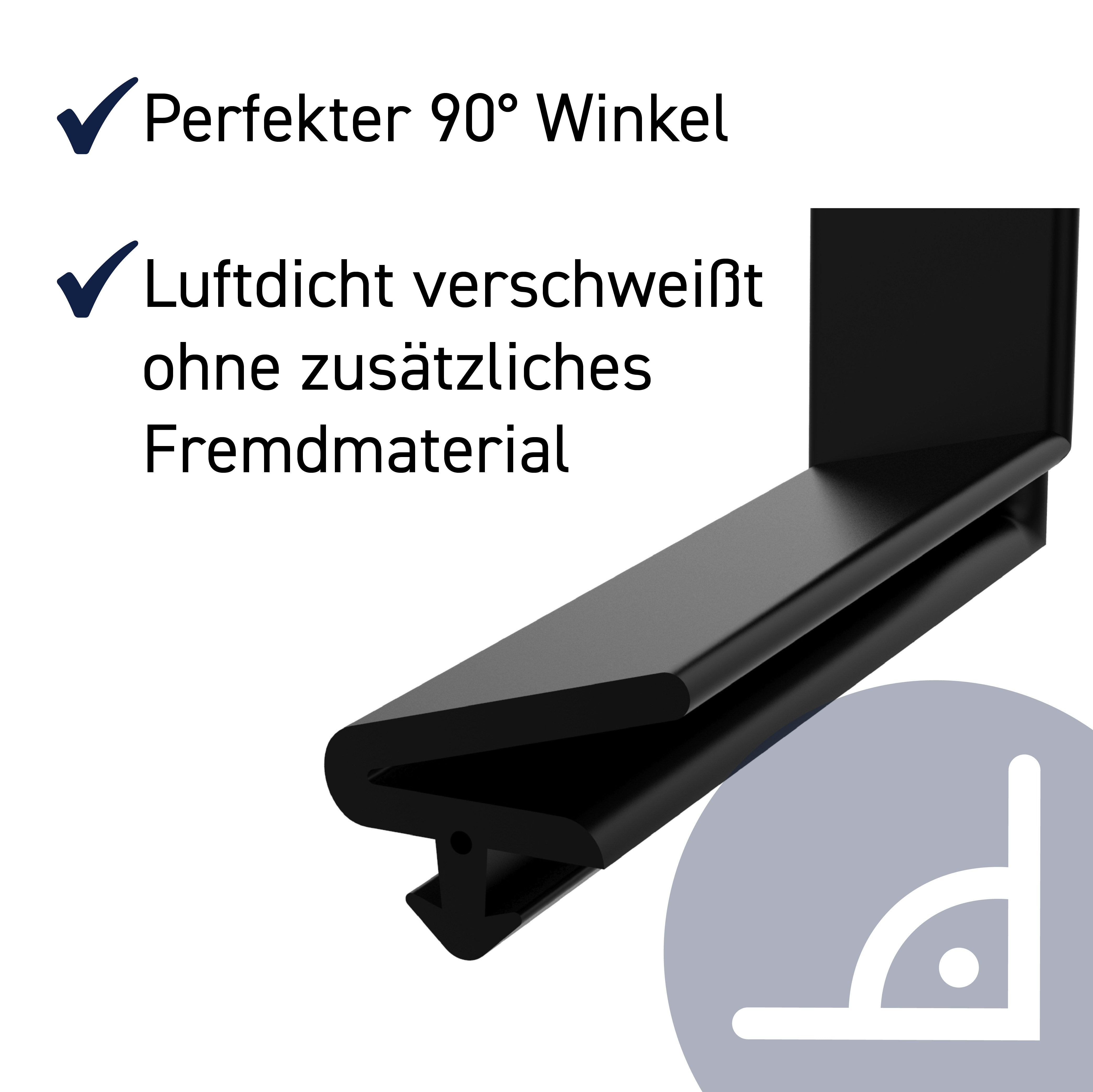 Dichtungsecke (Di-18) | 4x Ecken für Kunststoff-& Aluminiumfenster | Nut 3,3mm, Falz 5,6mm