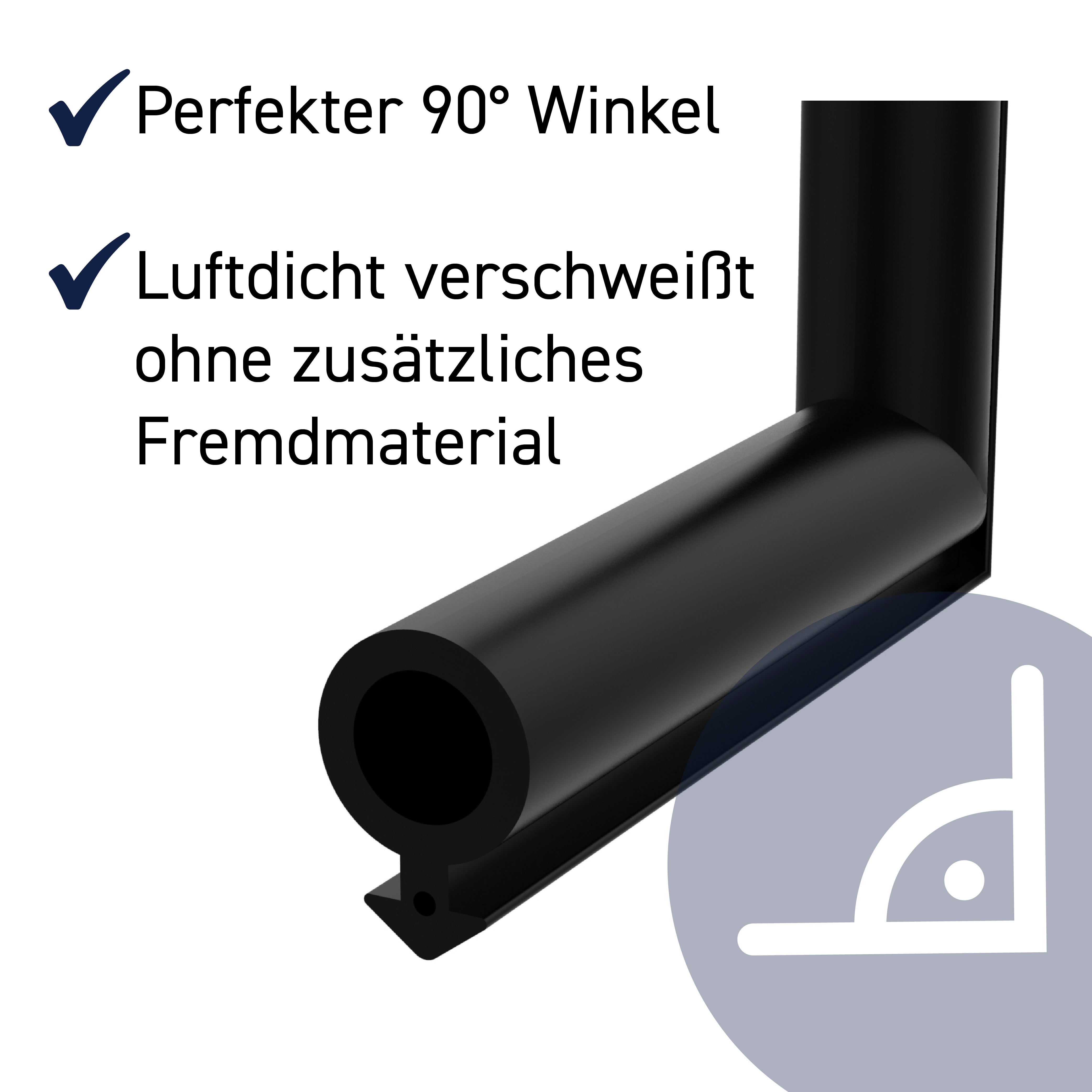 Dichtungsecke (Di-19) | 4x Ecken für Kunststoff-& Aluminiumfenster | Nut 3,7mm, Falz 6,2mm